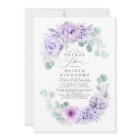 Dusty Purple Flowers Elegant Soft Bridal Shower