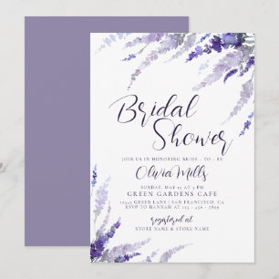 Dusty Purple Lavender Floral Lilac Bridal Shower Invitation