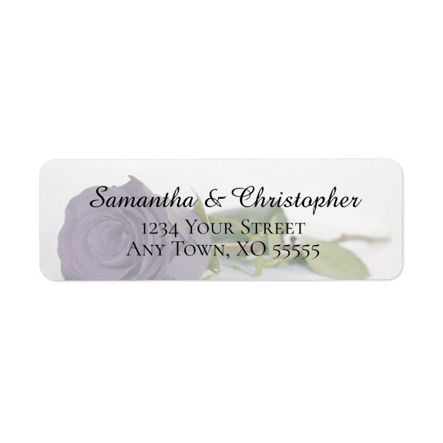 Dusty Purple Lavender Rose Wedding Return Address (Front)