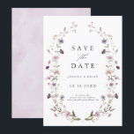 Dusty Purple Lavender Wildflower Garden Wedding  Save The Date<br><div class="desc">Capture the beauty of nature on your special day with our exquisite wildflower watercolor wedding save the dates. Elegant, unique, and blooming with love. Use the text fields to personalise your design with your own wording and details. If you want to change the font style, colour or text placement, simply...</div>