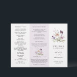 Dusty Purple Lavender Wildflower Wedding Program<br><div class="desc">Capture the beauty of nature on your special day with our exquisite wildflower watercolor wedding program. Elegant, unique, and blooming with love. Use the text fields to personalise your design with your own wording and details. If you want to change the font style, colour or text placement, simply click the...</div>