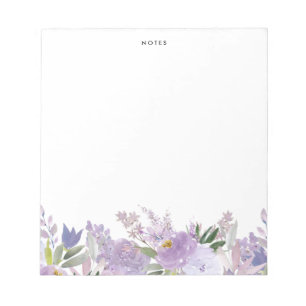 Dusty Purple Peonies and Roses Personalised Notepad