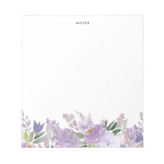 Dusty Purple Peonies and Roses Personalised Notepad