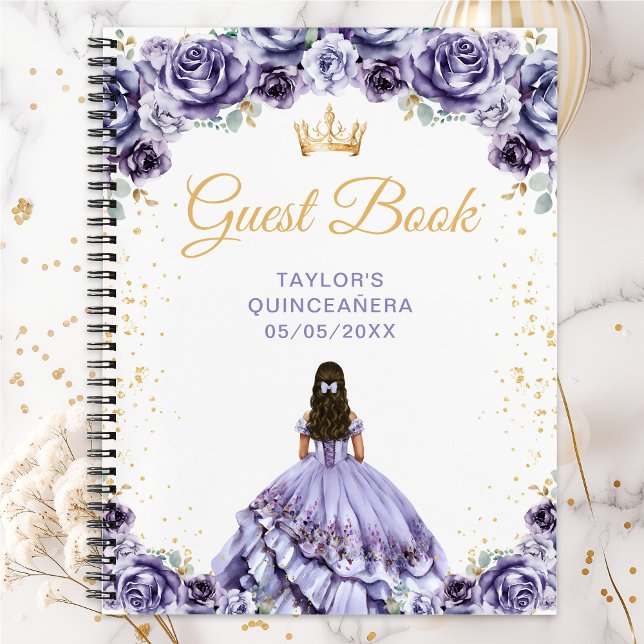 Dusty Purple Princess Quinceañera Guest Book (Creator Uploaded)