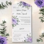 Dusty Purple Rose Eucalyptus Botanical Wedding All In One Invitation<br><div class="desc">These all in one wedding invitations feature a modern watercolor floral design with dusty purple roses and eucalyptus leaf foliage. Personalise with your text. Other matching stationery and wedding reception products also available.</div>