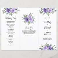 Dusty Purple Rose Eucalyptus Order of Service