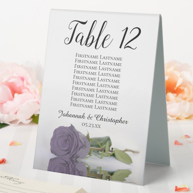 Dusty Purple Rose Wedding Number Seating Chart (In SItu (Wedding))