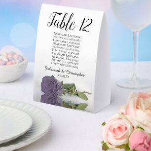 Dusty Purple Rose Wedding Number Seating Chart