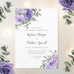 Dusty Purple Roses Botanical Wedding Invitation<br><div class="desc">These wedding invitations feature watercolor floral design with dusty purple roses with eucalyptus leaf foliage. Personalise them with your text. Matching wedding suite and reception products also available.</div>