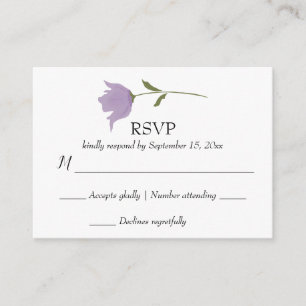 Dusty Purple Simple Floral Wedding RSVP Response Enclosure Card
