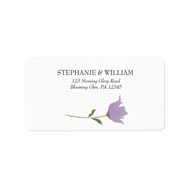 Dusty Purple Spring Flower Return Address Label (Front)