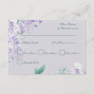 Dusty Purple Spring Flowers Wedding Enclosure Card