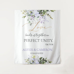 Dusty Purple Watercolor Eucalyptus, Col. 3:14 Tapestry