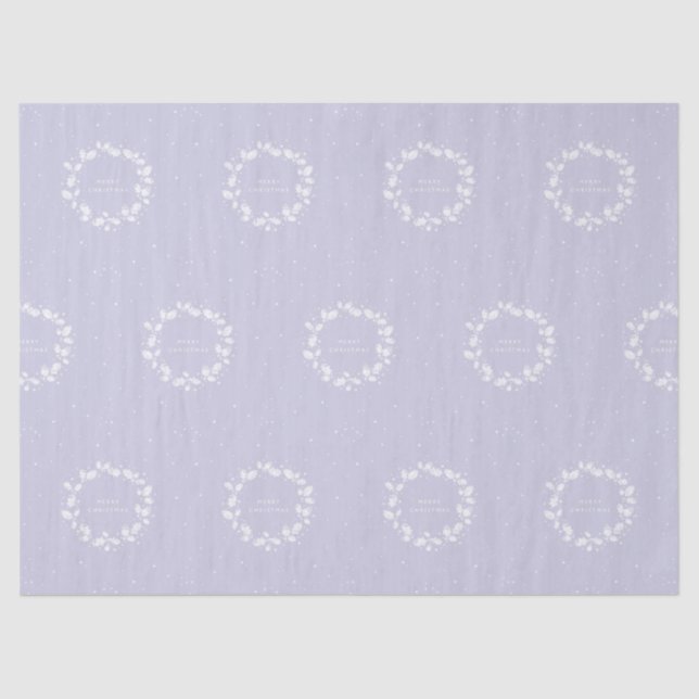 Dusty Purple + White Christmas Holly and Berries Tissue Paper (Front)