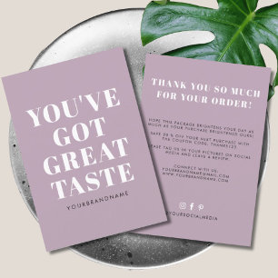 Dusty purple you've got great taste thank you card