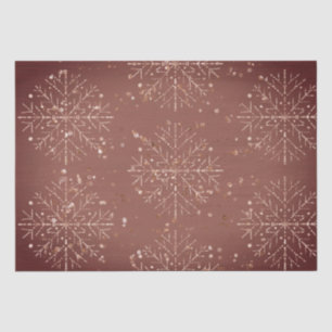 Dusty Red Snowflakes Christmas Tissue Paper
