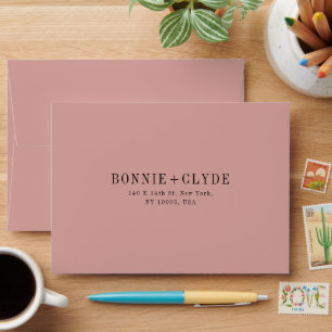 Dusty Rose A7 Wedding RSVP Envelope with Address