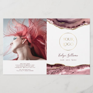 Dusty rose agate bifold brochure