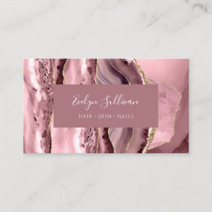 dusty rose agate business card