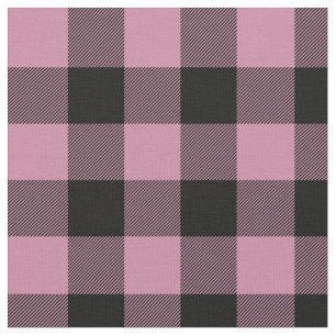 Dusty Rose and Black Buffalo Plaid Fabric