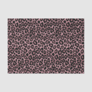 Dusty Rose and Black Leopard Animal Print Tissue Paper