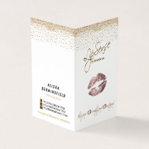 Dusty Rose and Gold Lip Instructions- White Business Card