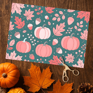 Dusty Rose and Teal Autumn Harvest Thanksgiving Tissue Paper
