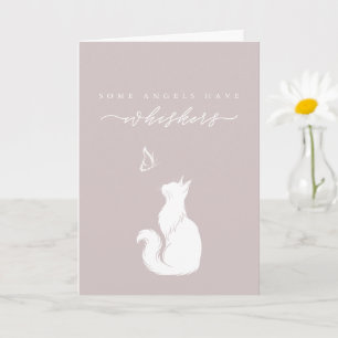 Dusty Rose Angels Have Whiskers Cat Loss Sympathy Card