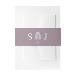 Dusty Rose Aspen Tree Wedding Invitation Belly Band