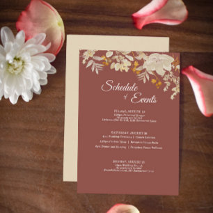 Dusty Rose Autumn Boho Schedule Enclosure Card