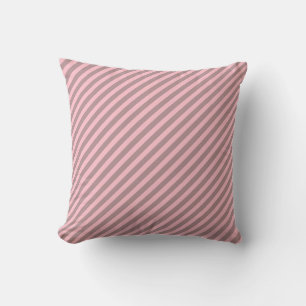 Dusty Rose B48E92 / Pink FFC0CB Stripes Cushion