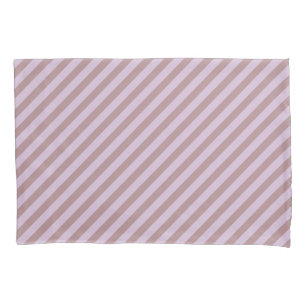 Dusty Rose B48E92 / Thistle Purple D8BFD8 Stripes Pillowcase
