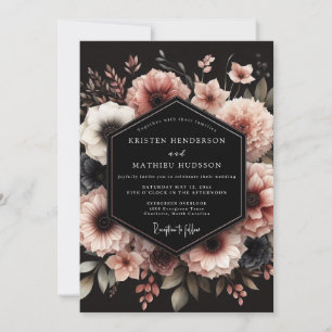 Dusty Rose Bloom Romantic Wedding Invitation
