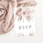 Dusty Rose Blush Boho Pink Ivory Floral Wedding RSVP Card<br><div class="desc">Dusty Rose Blush Boho Pink Ivory Floral Wedding RSVP Card

See matching wedding invitation and items in Niche and Nest Store. Chat to request more items</div>