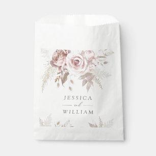 Dusty Rose Blush Ivory Floral Wedding Reception Favour Bags