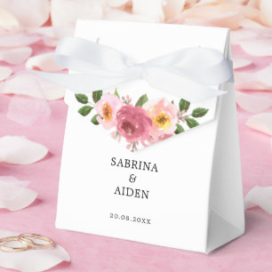 Dusty Rose   Blush Pink Floral Wedding Favour Box