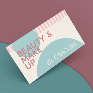 Dusty Rose Blush Pink Mint Teal Green Art Pattern Business Card