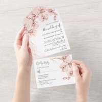 Dusty Rose Blush Pink Orchid Watercolor Wedding