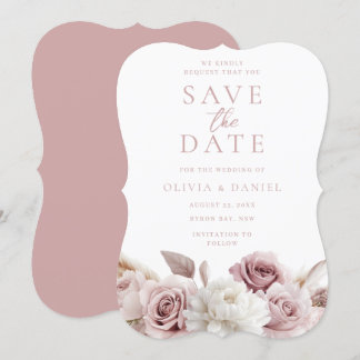 Dusty Rose & Blush Roses All Seasons Wedding Save The Date
