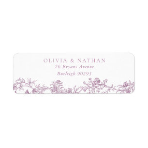 Dusty Rose & Blush Vintage Wedding Return Address