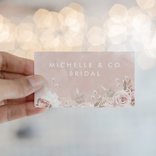 Dusty Rose Blush Wedding Bridal Fashion Beauty Business Card