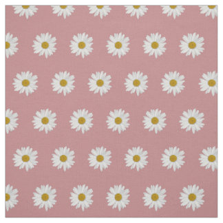 Dusty Rose Bohemian Daisy Pattern Fabric