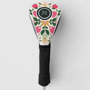 Dusty Rose Boho Floral Watercolor Custom Golf Head Cover