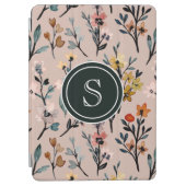 Dusty Rose Boho Floral Watercolor Custom iPad Air Cover (Front)