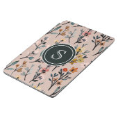 Dusty Rose Boho Floral Watercolor Custom iPad Air Cover (Side)