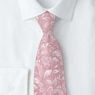 Dusty Rose Botanical Batik Tie