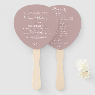 Dusty Rose Botanical Branch Wedding Program Hand F Fan