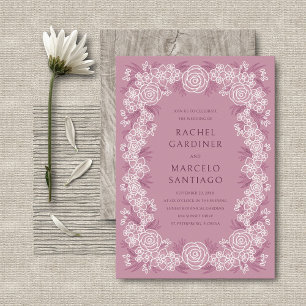 Dusty Rose Botanical Floral Wedding Invitation