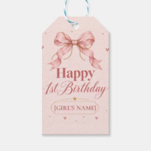 Dusty Rose Bow First Birthday Design