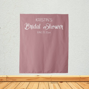 Dusty Rose Bridal Shower Photo Backdrop Tapestry